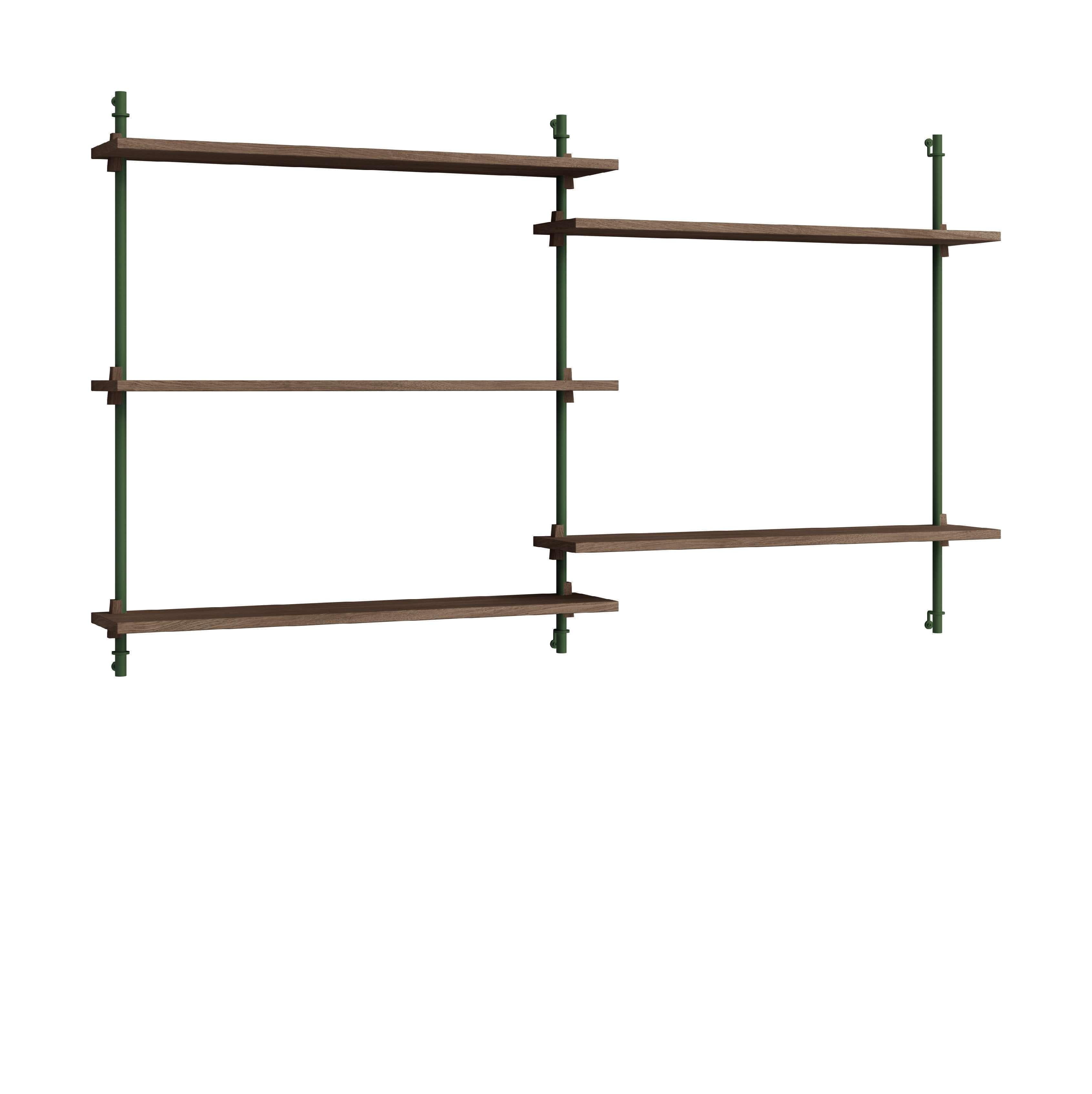 [product_category]-Moebe Wall Shelving Ws.85.2, Smoked Oak/Pine Green-Moebe-5713520013133-WS.85.2.SO.PG-MOE-1