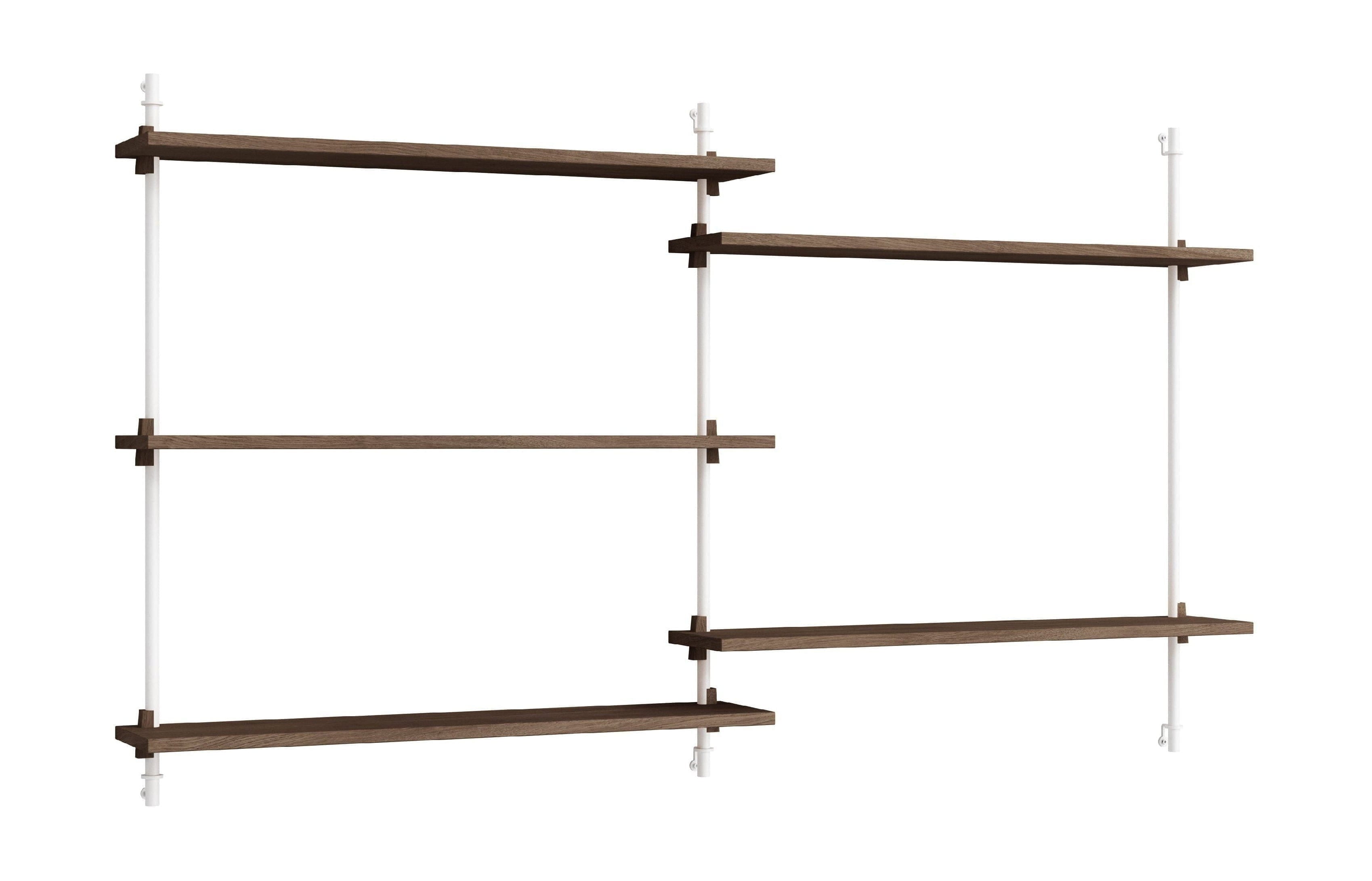 [product_category]-Moebe Wall Shelving Ws.85.2, Smoked Oak/White-Moebe-5713520010767-WS.85.2.SO.WH-MOE-1