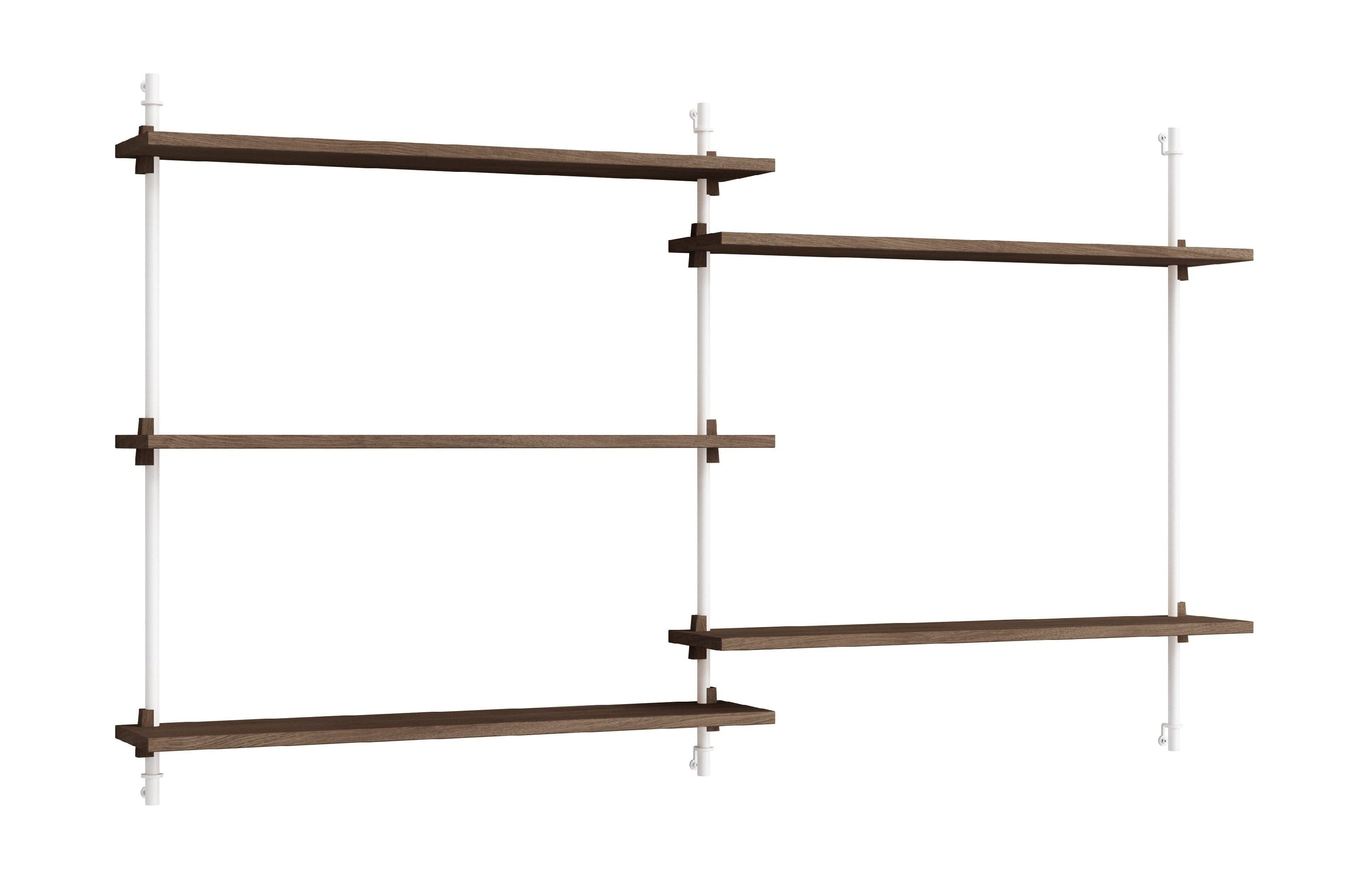[product_category]-Moebe Wall Shelving Ws.85.2, Smoked Oak/White-Moebe-5713520010767-WS.85.2.SO.WH-MOE-2