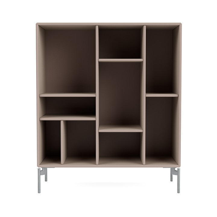 [product_category]-Montana Compile Decorative Shelf With Legs, Mushroom Brown/Matt Chrome-Montana Furniture-5714322203432-0COMPILE-137-01-MON-2