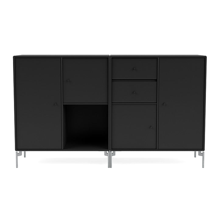 [product_category]-Montana Couple Sideboard With Legs, Black/Matt Chrome-Montana Furniture-5714322613125-00COUPLE-05-01-MON-2