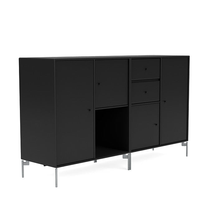 [product_category]-Montana Couple Sideboard With Legs, Black/Matt Chrome-Montana Furniture-5714322613125-00COUPLE-05-01-MON-3
