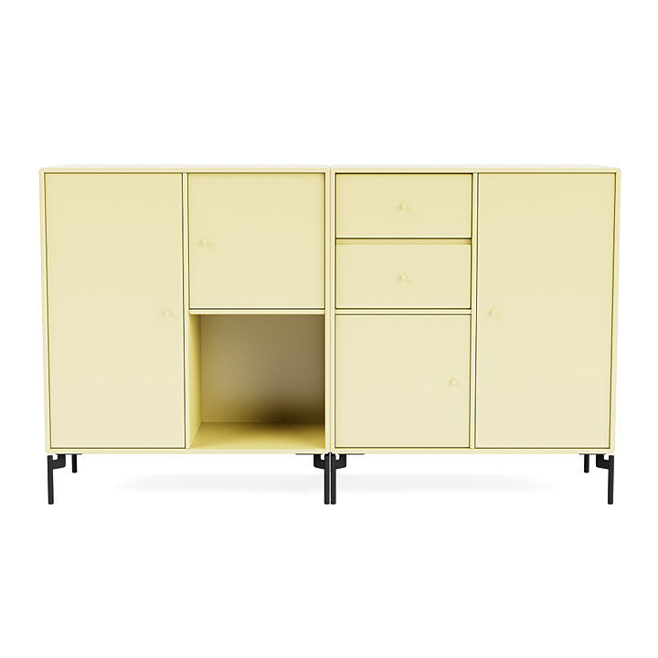 [product_category]-Montana Couple Sideboard With Legs, Camomile/Black-Montana Furniture-5714322614894-00COUPLE-159-03-MON-2