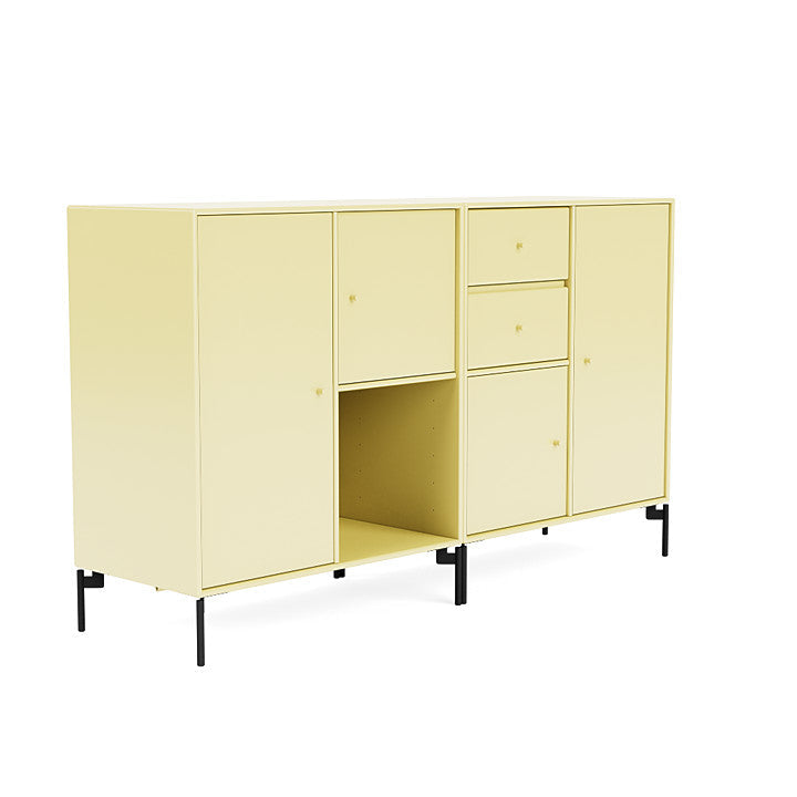 [product_category]-Montana Couple Sideboard With Legs, Camomile/Black-Montana Furniture-5714322614894-00COUPLE-159-03-MON-3