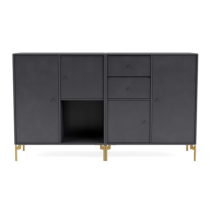 [product_category]-Montana Couple Sideboard With Legs, Carbon Black/Brass-Montana Furniture-5714322615563-00COUPLE-36-09-MON-2