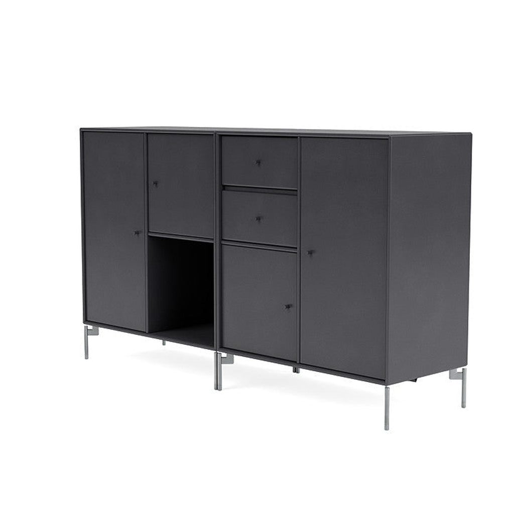 [product_category]-Montana Couple Sideboard With Legs, Carbon Black/Matt Chrome-Montana Furniture-5714322615501-00COUPLE-36-01-MON-1