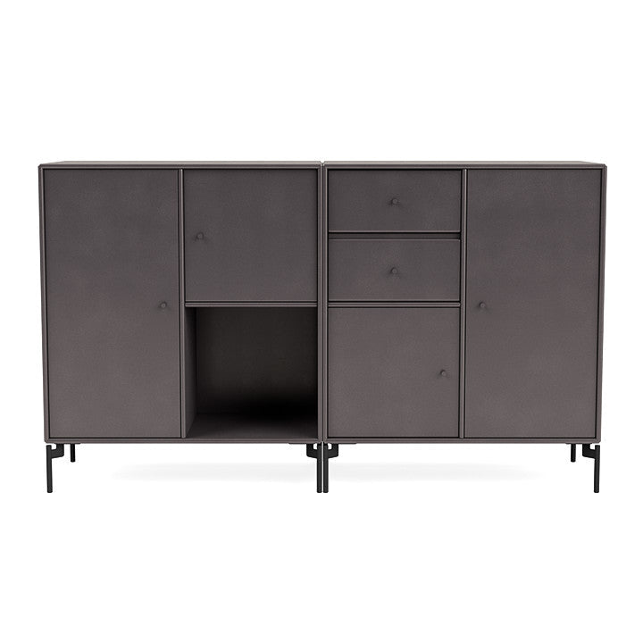 [product_category]-Montana Couple Sideboard With Legs, Coffee/Black-Montana Furniture-5714322615440-00COUPLE-35-03-MON-2
