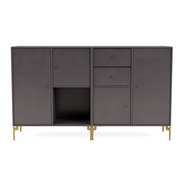 [product_category]-Montana Couple Sideboard With Legs, Coffee/Brass-Montana Furniture-5714322615495-00COUPLE-35-09-MON-2