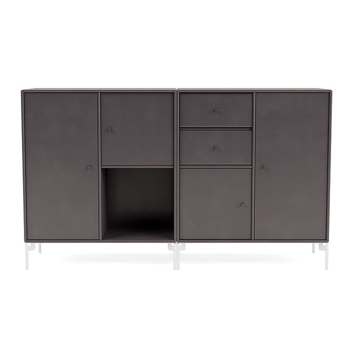 [product_category]-Montana Couple Sideboard With Legs, Coffee/Snow White-Montana Furniture-5714322615433-00COUPLE-35-02-MON-2
