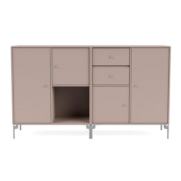 [product_category]-Montana Couple Sideboard With Legs, Mushroom Brown/Matt Chrome-Montana Furniture-5714322203890-00COUPLE-137-01-MON-2