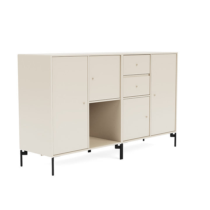 [product_category]-Montana Couple Sideboard With Legs, Oat/Black-Montana Furniture-5714322614818-00COUPLE-158-03-MON-3