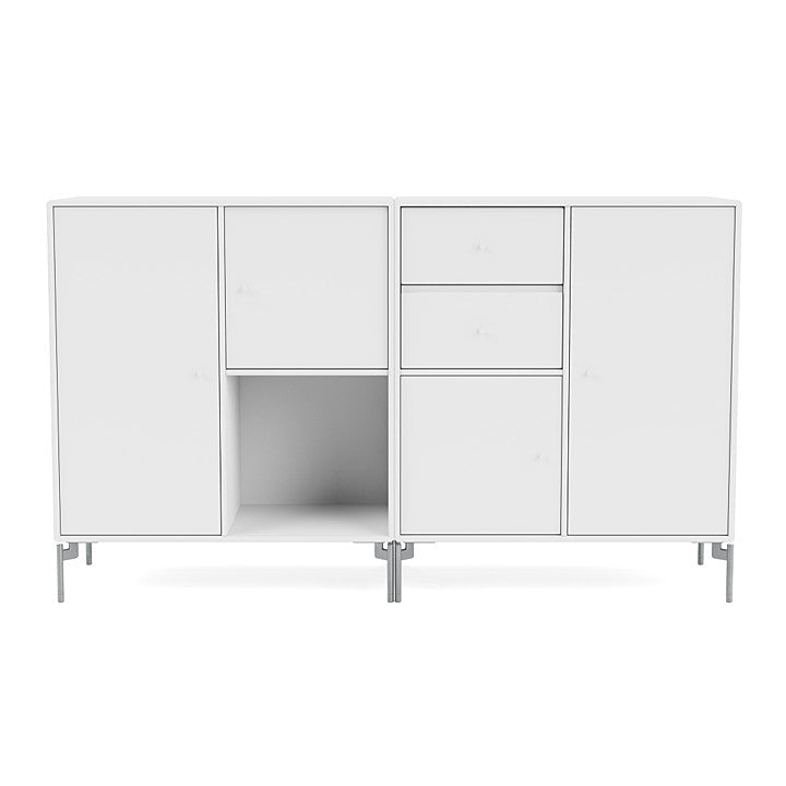 [product_category]-Montana Couple Sideboard With Legs, Snow White/Matt Chrome-Montana Furniture-5714322615570-00COUPLE-38-01-MON-2