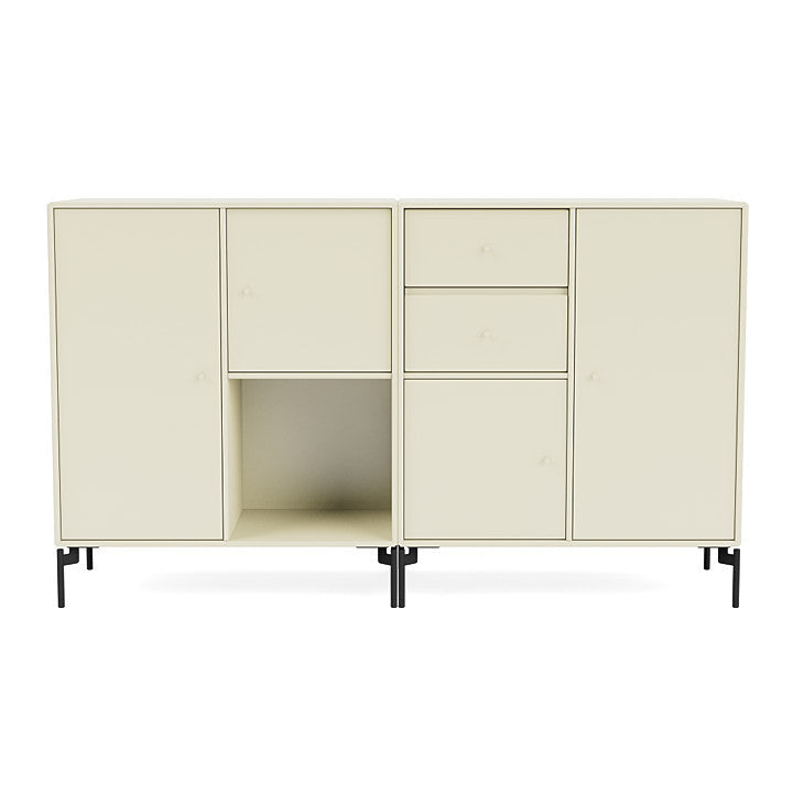 [product_category]-Montana Couple Sideboard With Legs, Vanilla/Black-Montana Furniture-5714322203999-00COUPLE-150-03-MON-2