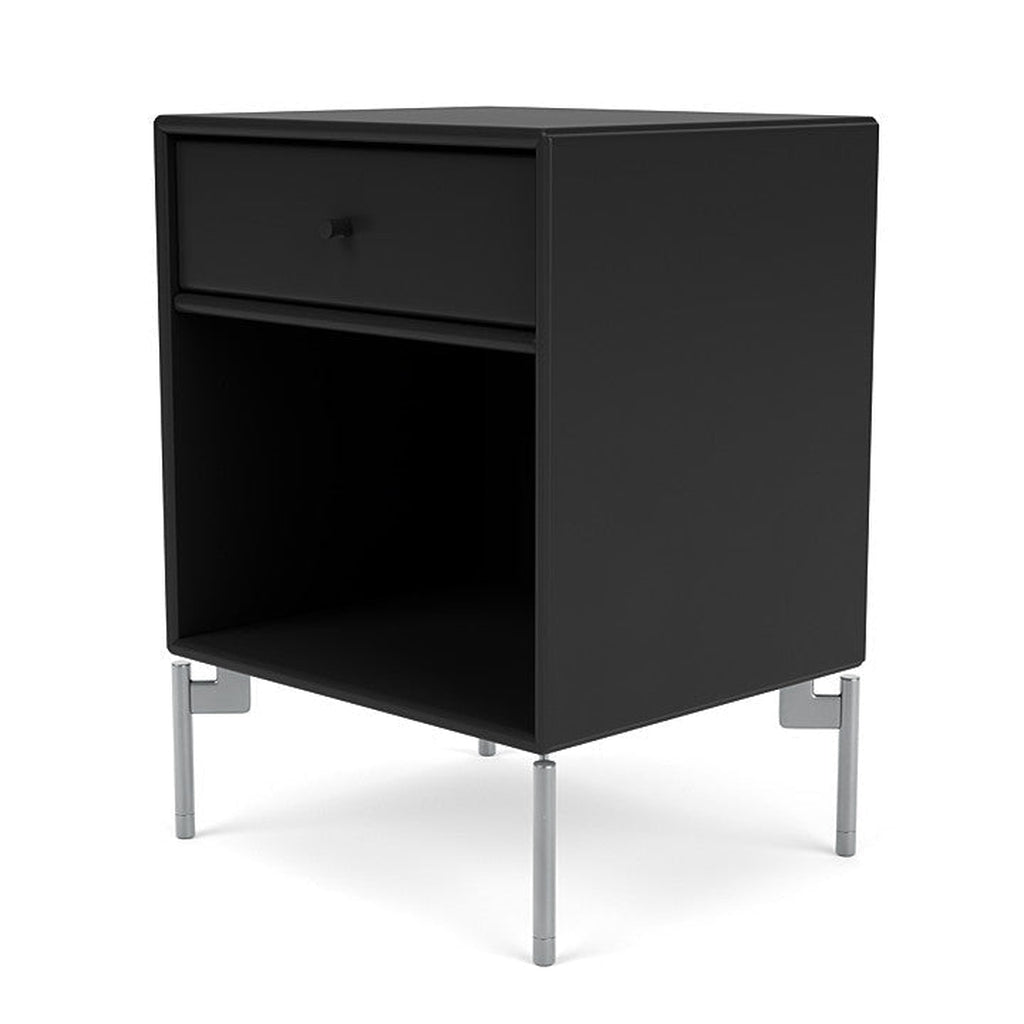 [product_category]-Montana Dream Nightstand With Legs, Black/Matt Chrome-Montana Furniture-5714322010856-000DREAM-05-01-MON-1