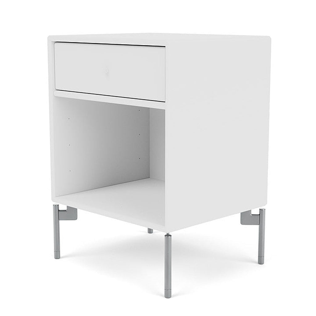 [product_category]-Montana Dream Nightstand With Legs, New White/Matt Chrome-Montana Furniture-5714322010870-000DREAM-101-01-MON-1