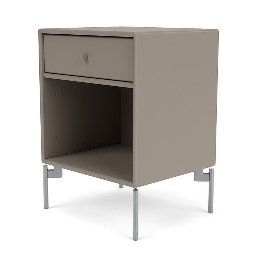 [product_category]-Montana Dream Nightstand With Legs, Truffle/Matt Chrome-Montana Furniture-5714322364881-000DREAM-141-01-MON-1