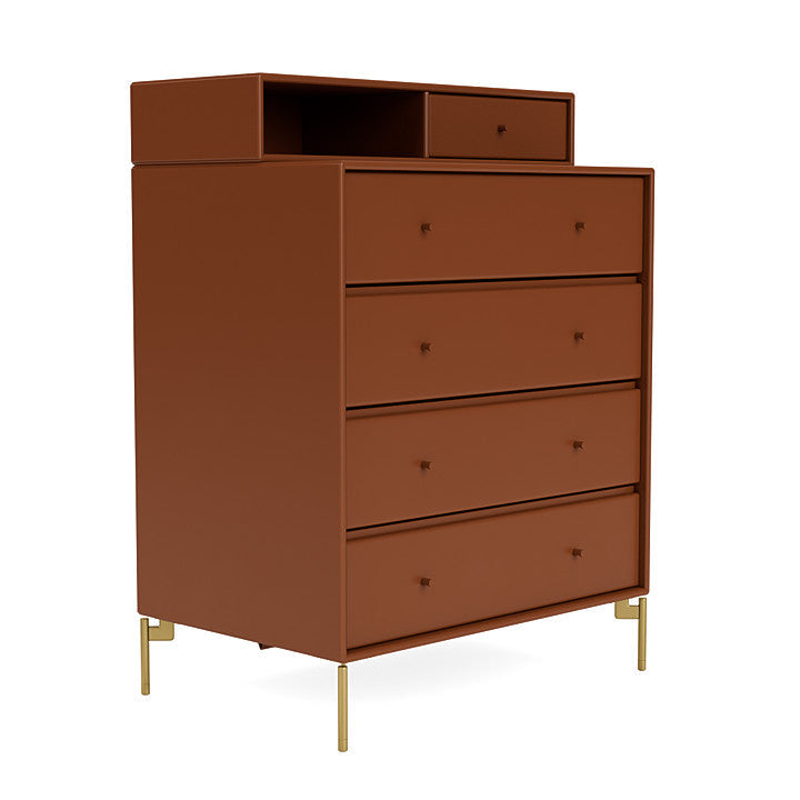 [product_category]-Montana Keep Chest Of Drawers With Legs, Hazelnut/Brass-Montana Furniture-5714322261623-0000KEEP-146-09-MON-3
