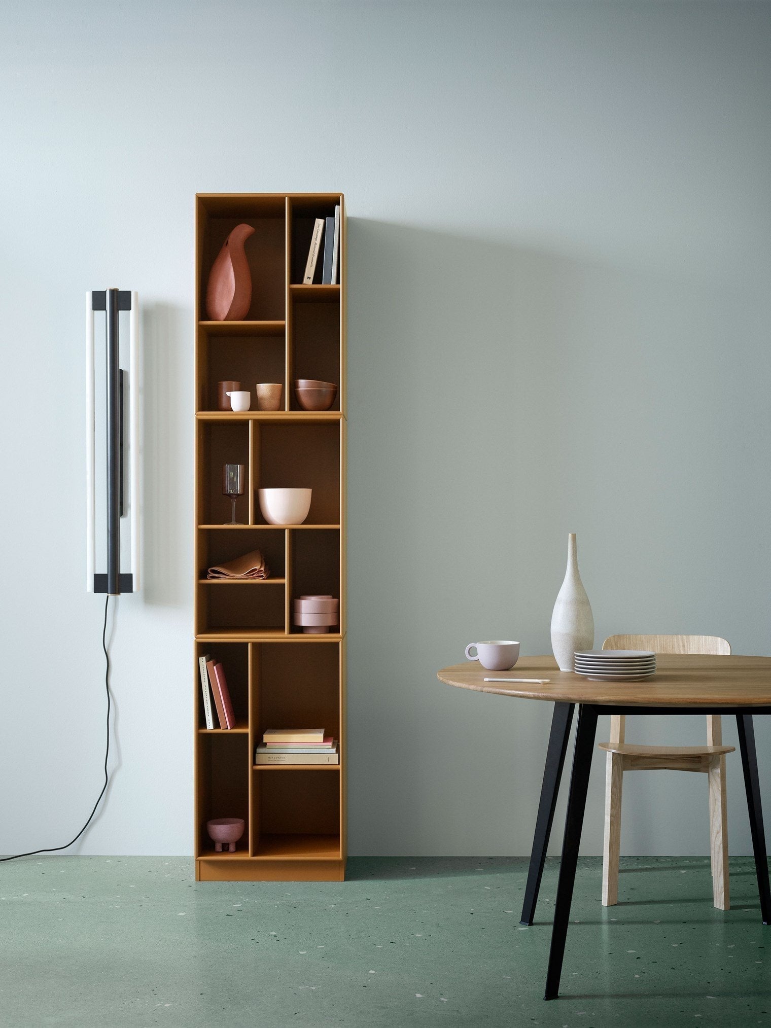 [product_category]-Montana Loom High Bookcase With Suspension Rail, Pine Green-Montana Furniture-5714322263559-0000LOOM-136-04-MON-5