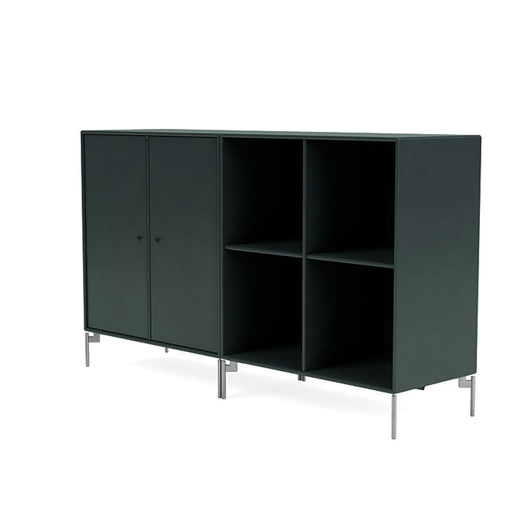 [product_category]-Montana Pair Classic Sideboard With Legs, Black Jade/Matt Chrome-Montana Furniture-5714322267236-0000PAIR-163-01-MON-1