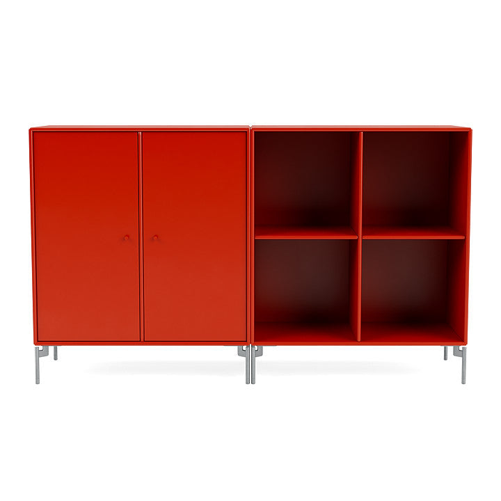 [product_category]-Montana Pair Classic Sideboard With Legs, Rosehip/Matt Chrome-Montana Furniture-5714322265874-0000PAIR-145-01-MON-2