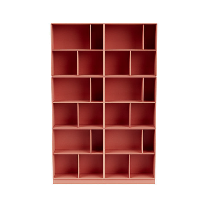 [product_category]-Montana Read Spacious Bookshelf With 7 Cm Plinth, Rhubarb Red-Montana Furniture-5714322268486-0000READ-151-07-MON-2