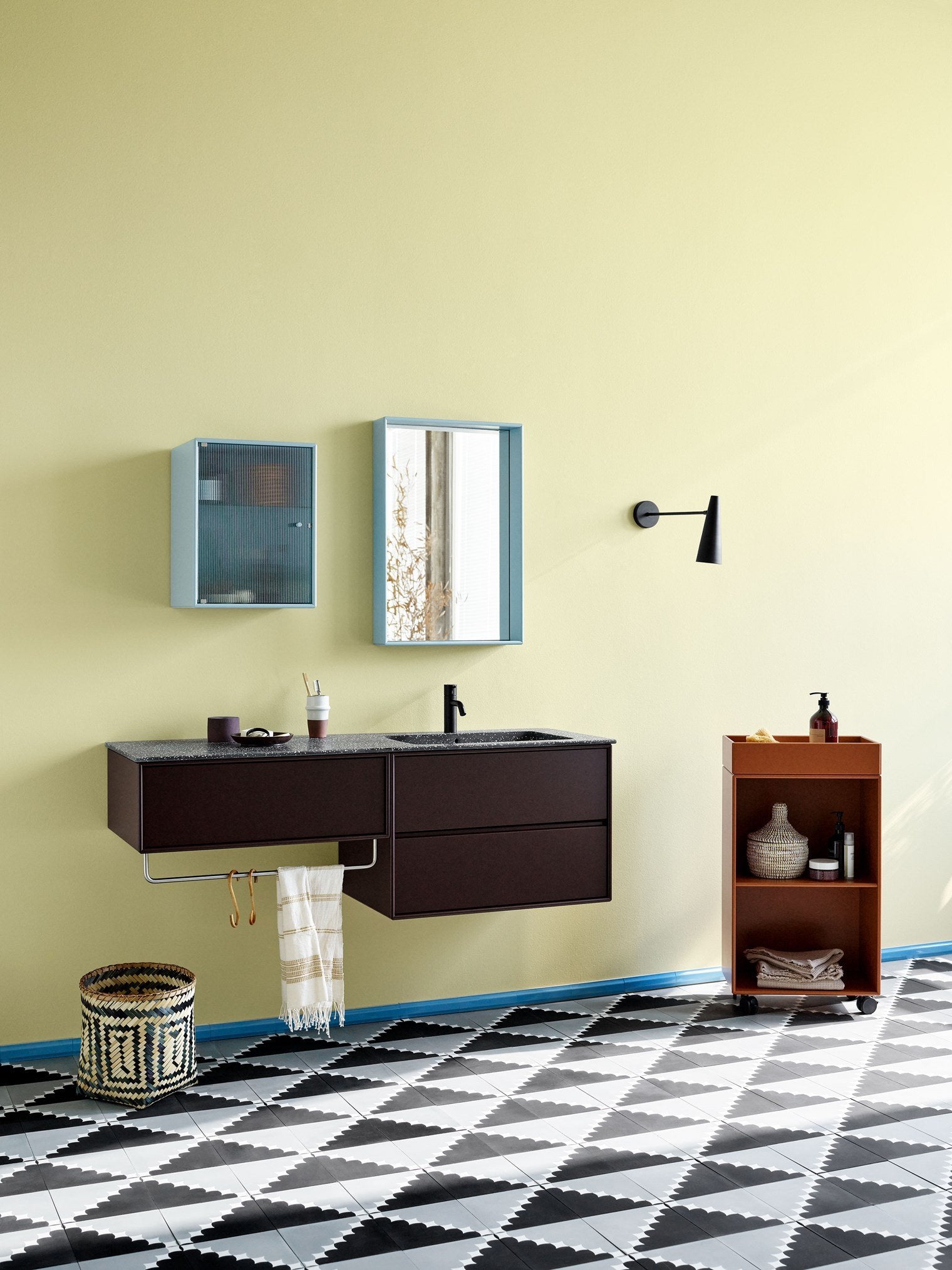 [product_category]-Montana Shelfie Mirror With Shelf Frame, Cumin Yellow-Montana Furniture-5715288153670-0SHELFIE-157-04-MON-5