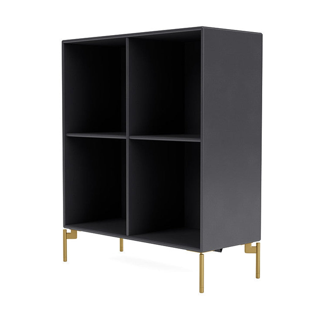 [product_category]-Montana Show Bookcase With Legs, Carbon Black/Brass-Montana Furniture-5715288031930-0000SHOW-36-09-MON-1