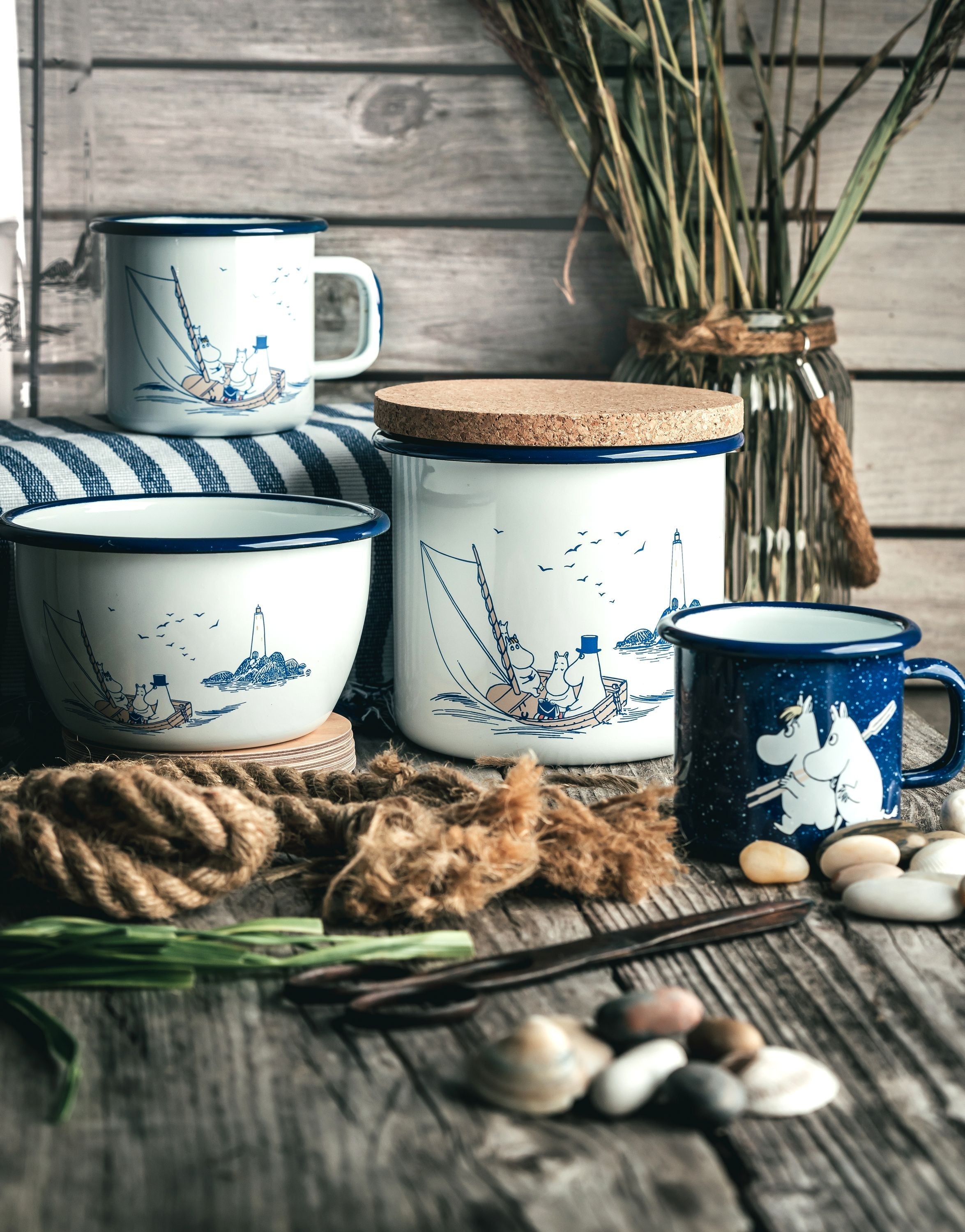 [product_category]-Muurla Moomin Enamel Jar With Cork Lid Sailors-Muurla-6416114969821-1721-130-01-MUU-11