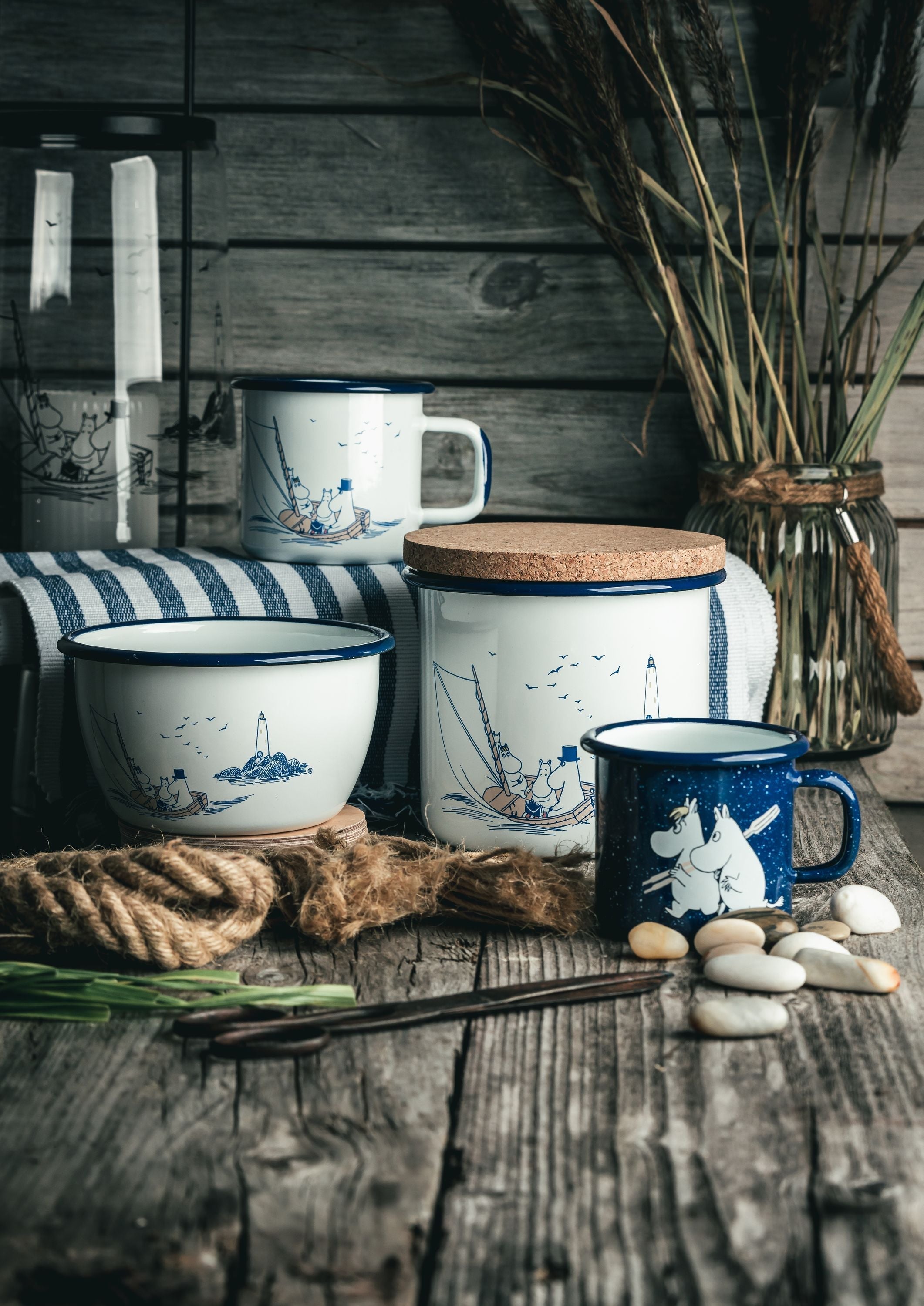 [product_category]-Muurla Moomin Enamel Jar With Cork Lid Sailors-Muurla-6416114969821-1721-130-01-MUU-13