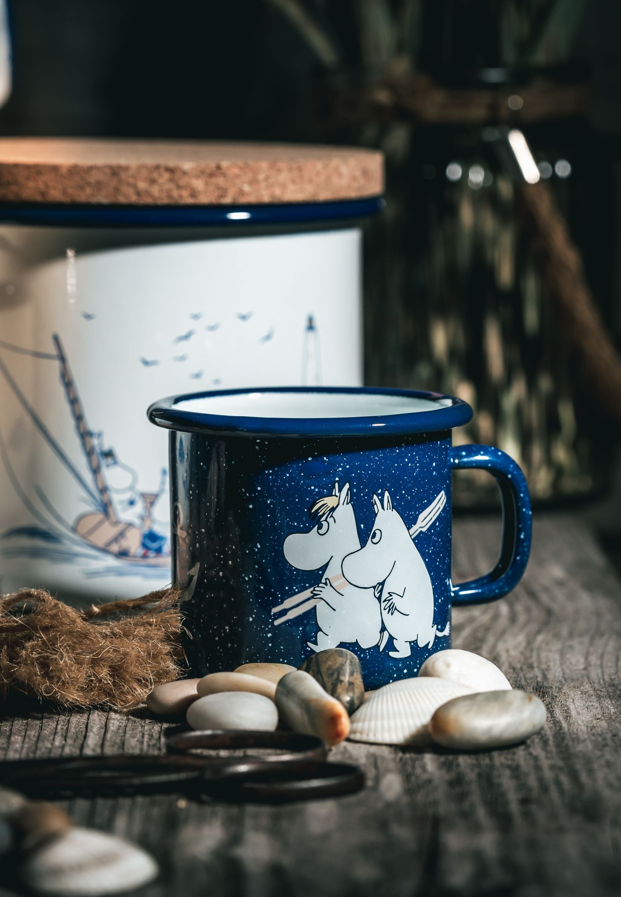 [product_category]-Muurla Moomin Enamel Jar With Cork Lid Sailors-Muurla-6416114969821-1721-130-01-MUU-14