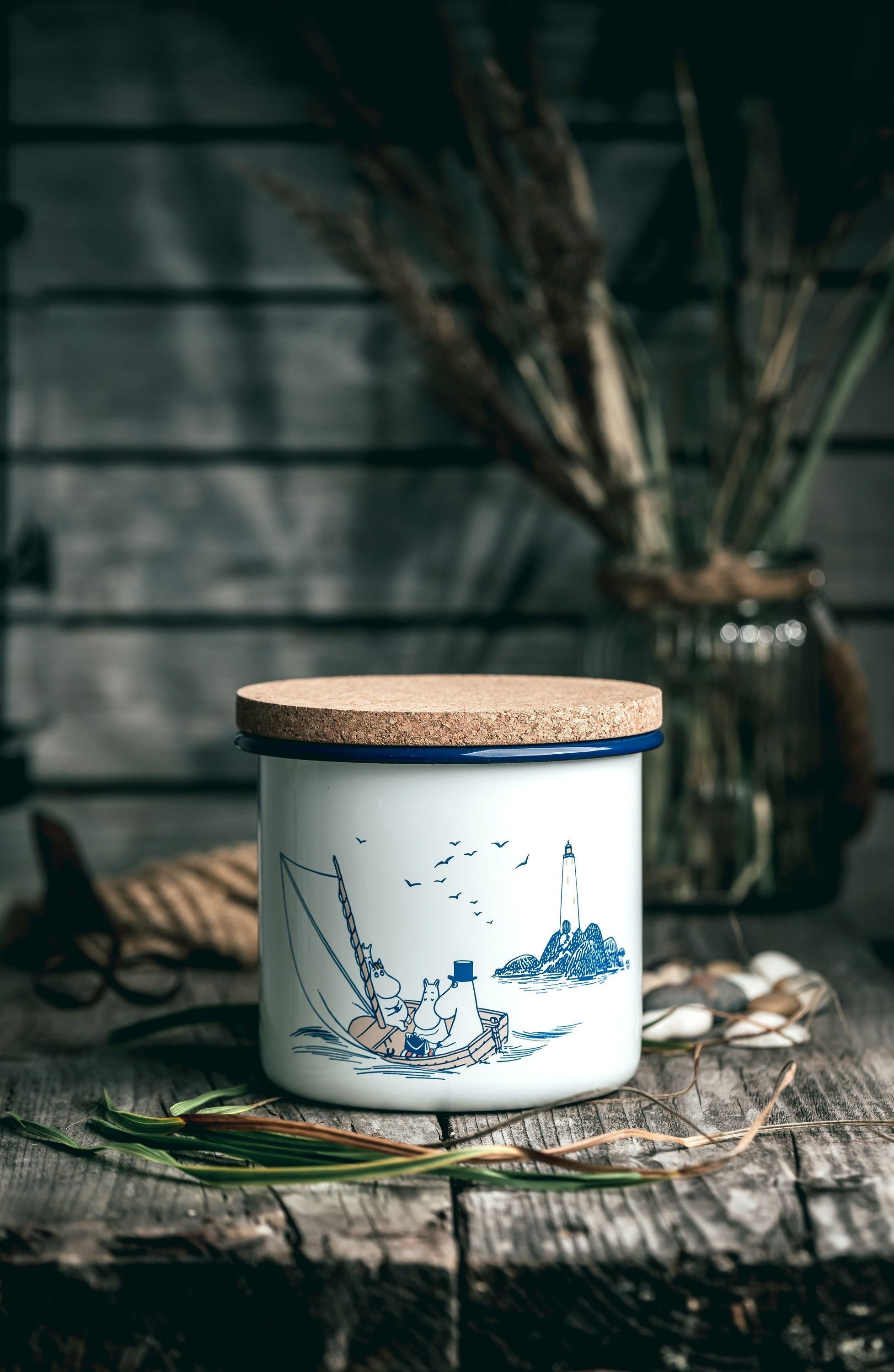 [product_category]-Muurla Moomin Enamel Jar With Cork Lid Sailors-Muurla-6416114969821-1721-130-01-MUU-15