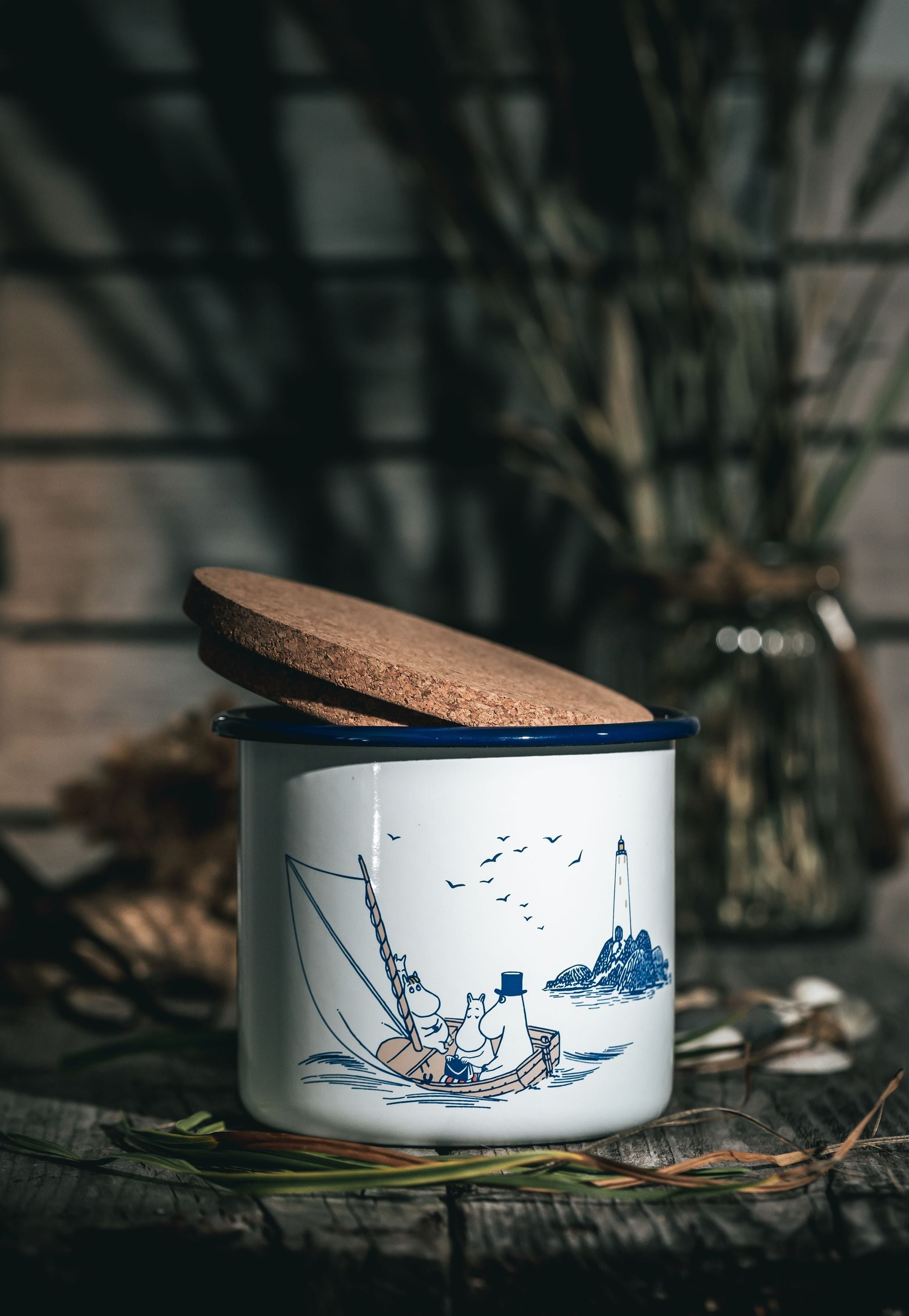 [product_category]-Muurla Moomin Enamel Jar With Cork Lid Sailors-Muurla-6416114969821-1721-130-01-MUU-16
