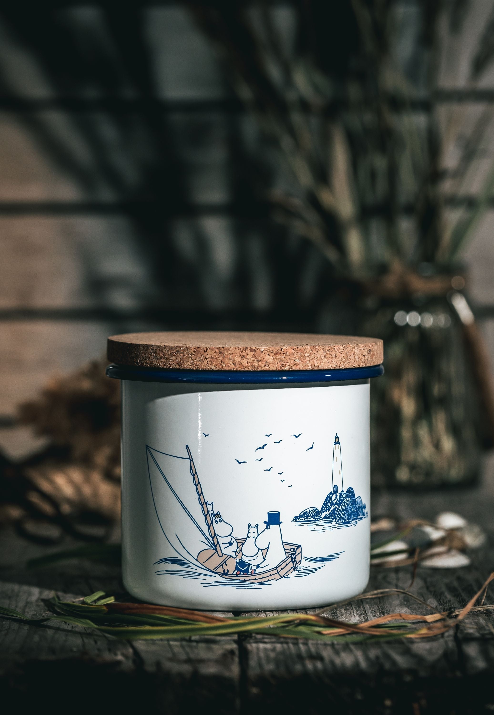 [product_category]-Muurla Moomin Enamel Jar With Cork Lid Sailors-Muurla-6416114969821-1721-130-01-MUU-17