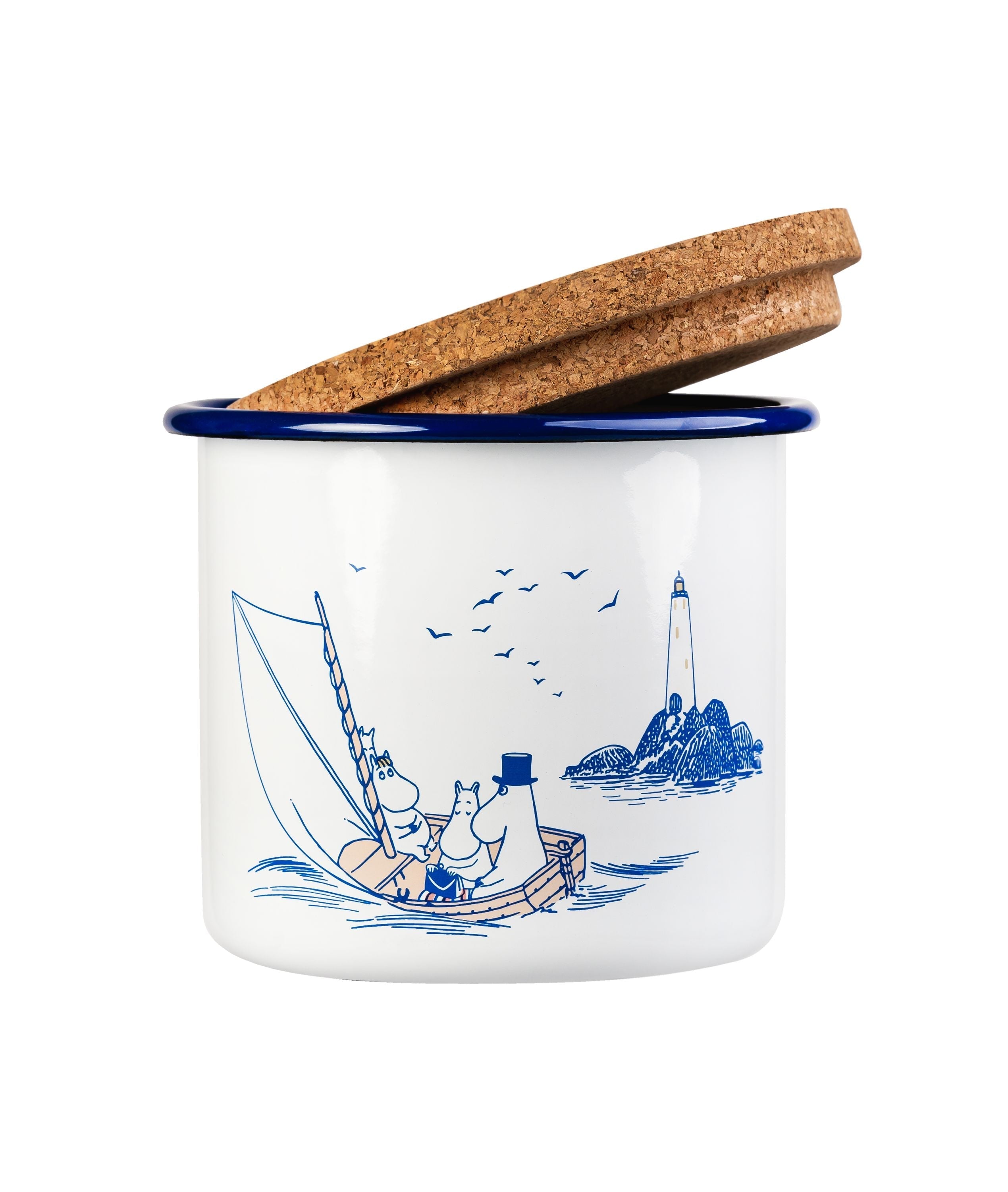 [product_category]-Muurla Moomin Enamel Jar With Cork Lid Sailors-Muurla-6416114969821-1721-130-01-MUU-2