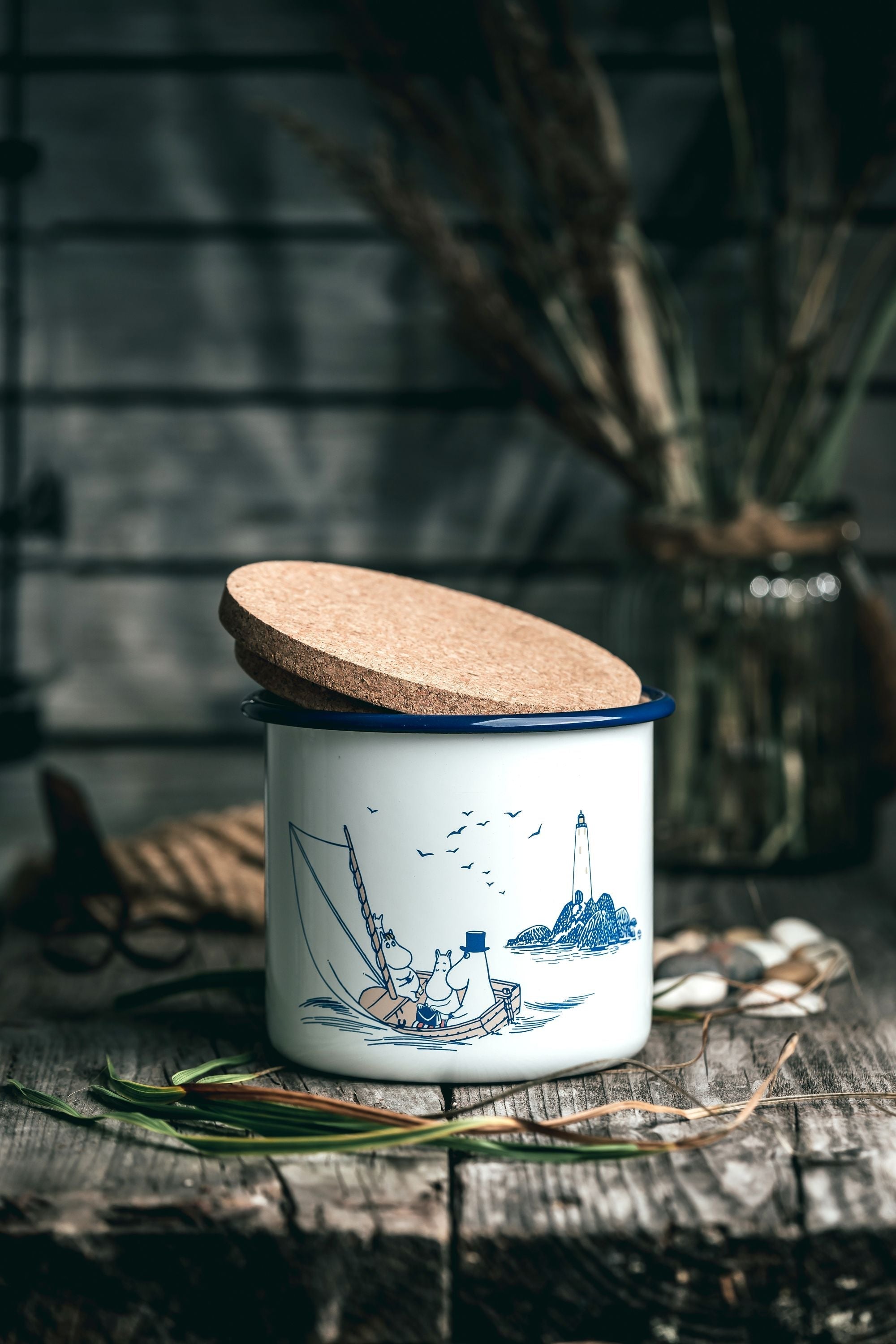 [product_category]-Muurla Moomin Enamel Jar With Cork Lid Sailors-Muurla-6416114969821-1721-130-01-MUU-3