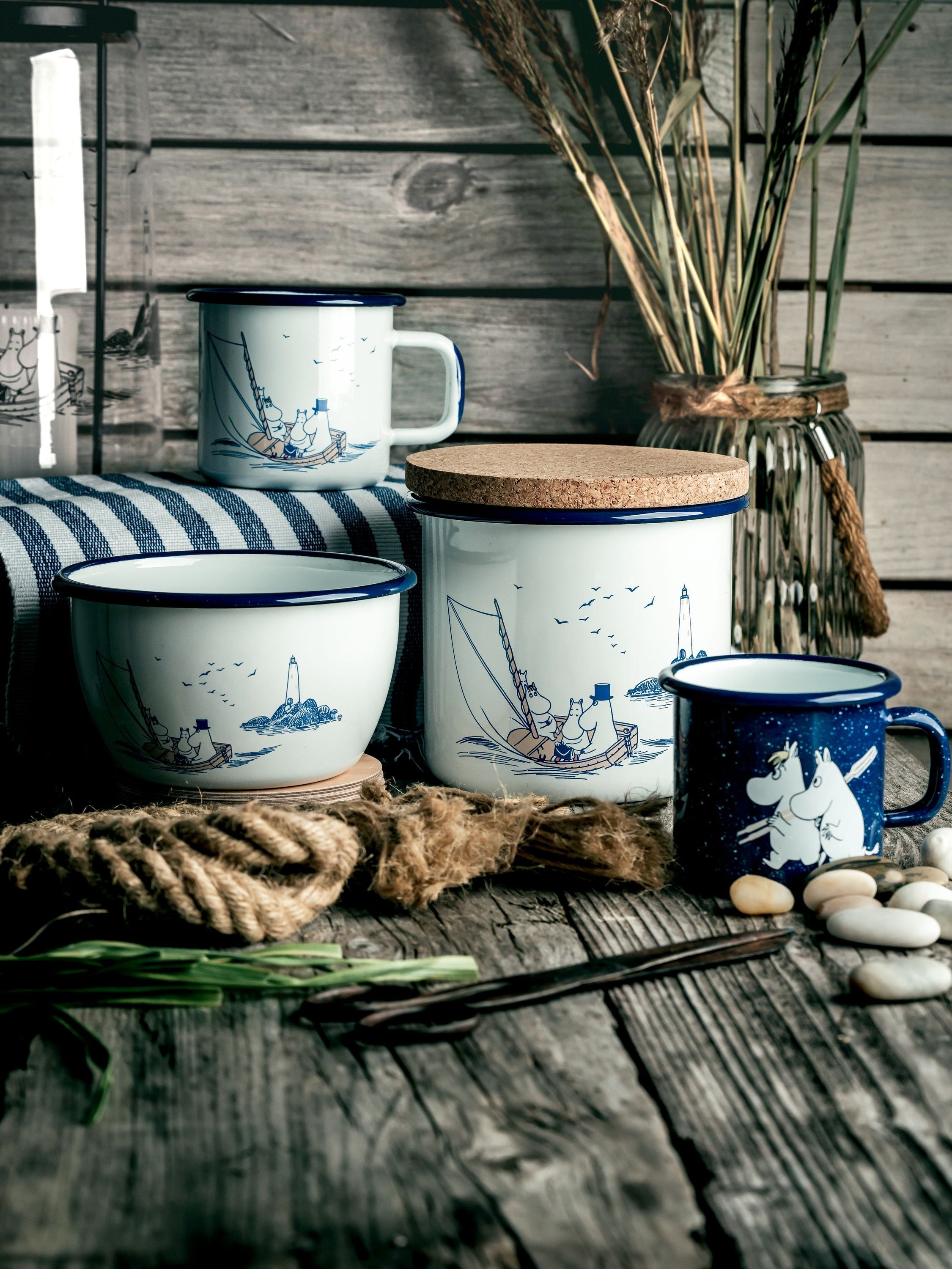 [product_category]-Muurla Moomin Enamel Jar With Cork Lid Sailors-Muurla-6416114969821-1721-130-01-MUU-4