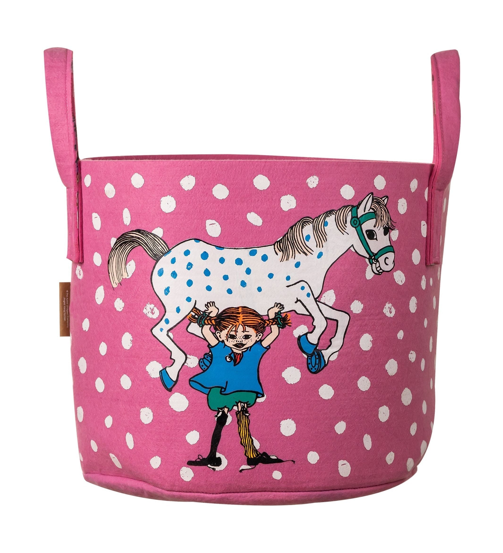 [product_category]-Muurla Pippi Longstocking Storage Basket, Pippi And The Horse, Pink-Muurla-6416114966714-40-300-01-MUU-1