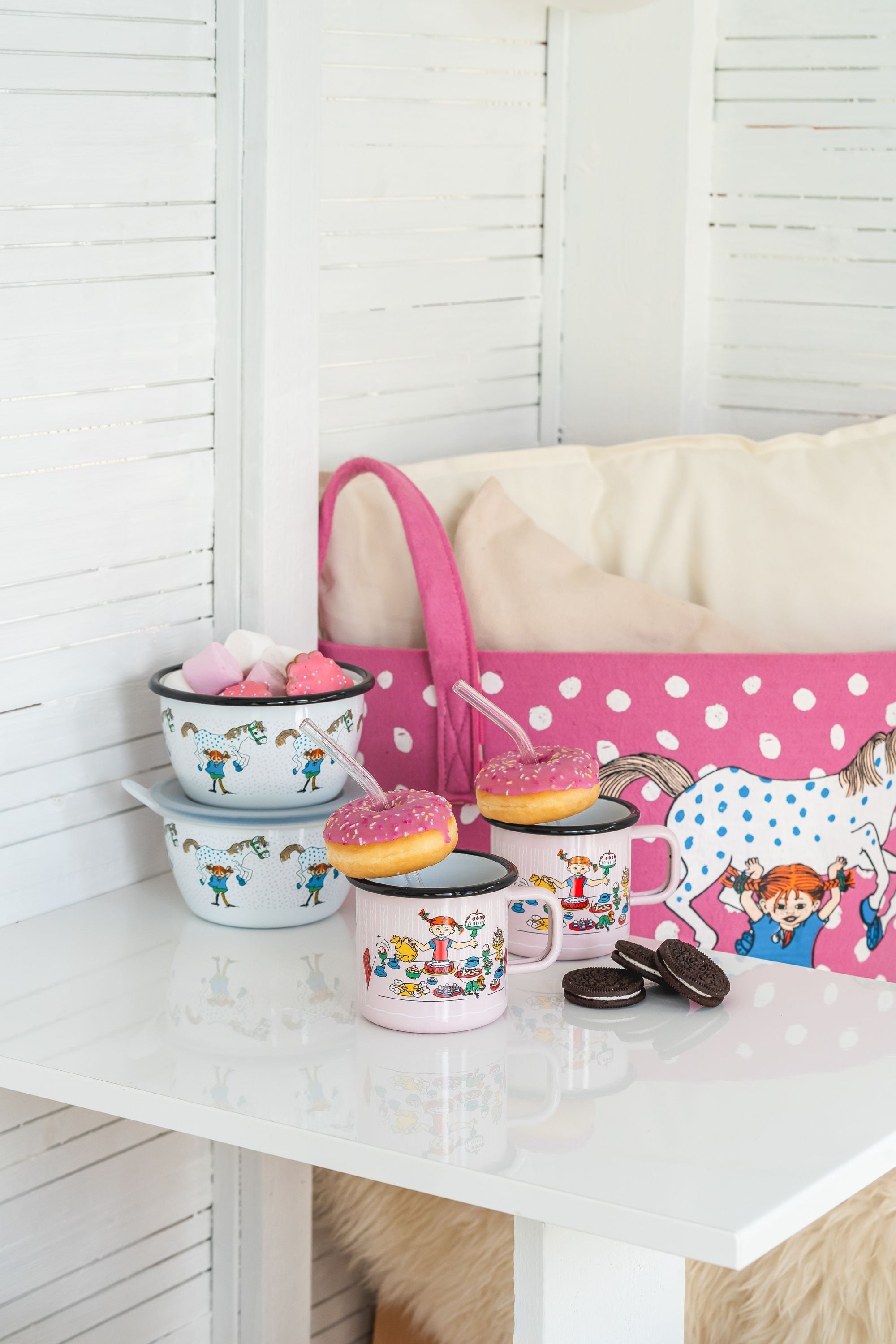 [product_category]-Muurla Pippi Longstocking Storage Basket, Pippi And The Horse, Pink-Muurla-6416114966714-40-300-01-MUU-7