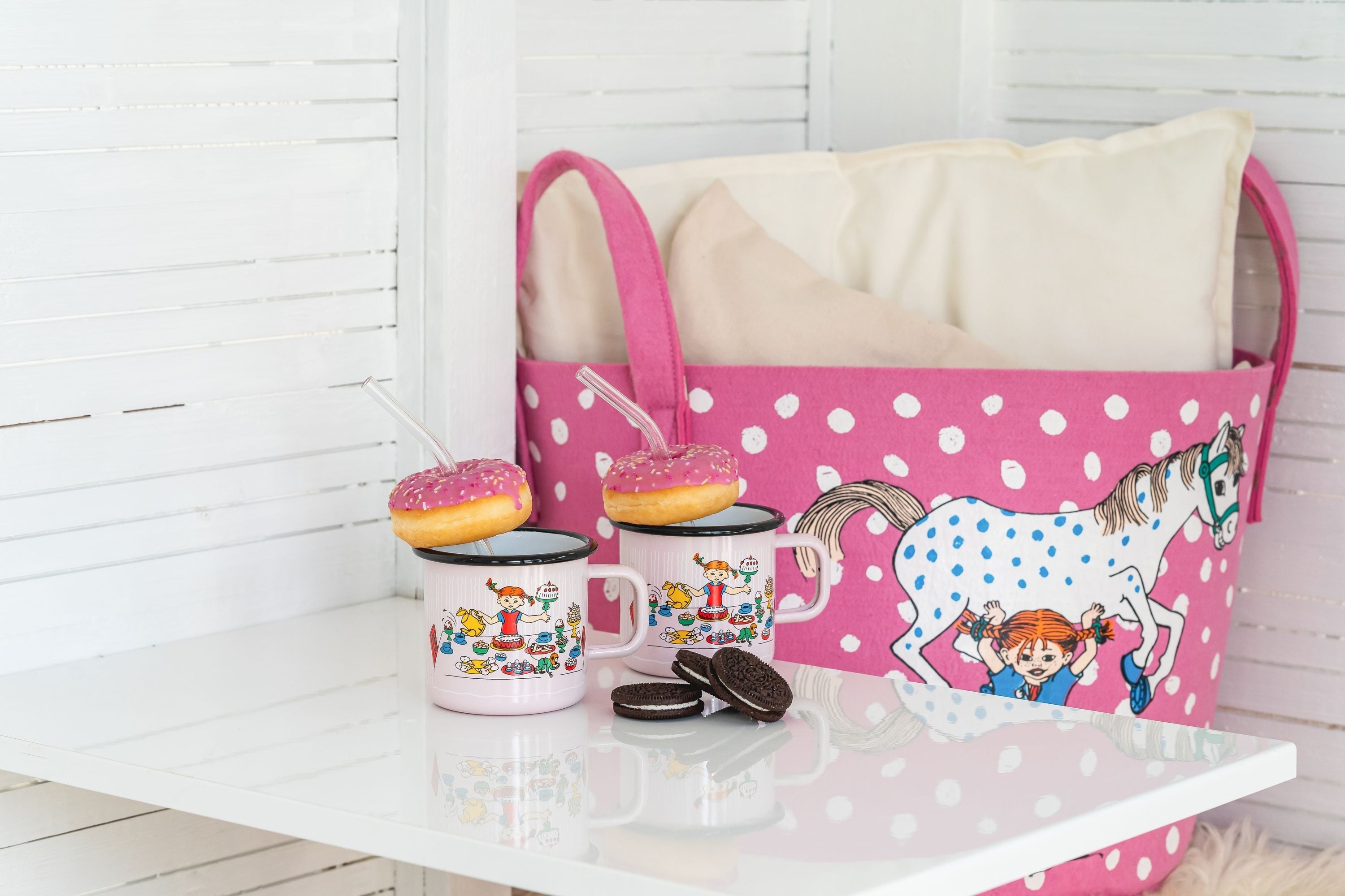 [product_category]-Muurla Pippi Longstocking Storage Basket, Pippi And The Horse, Pink-Muurla-6416114966714-40-300-01-MUU-8