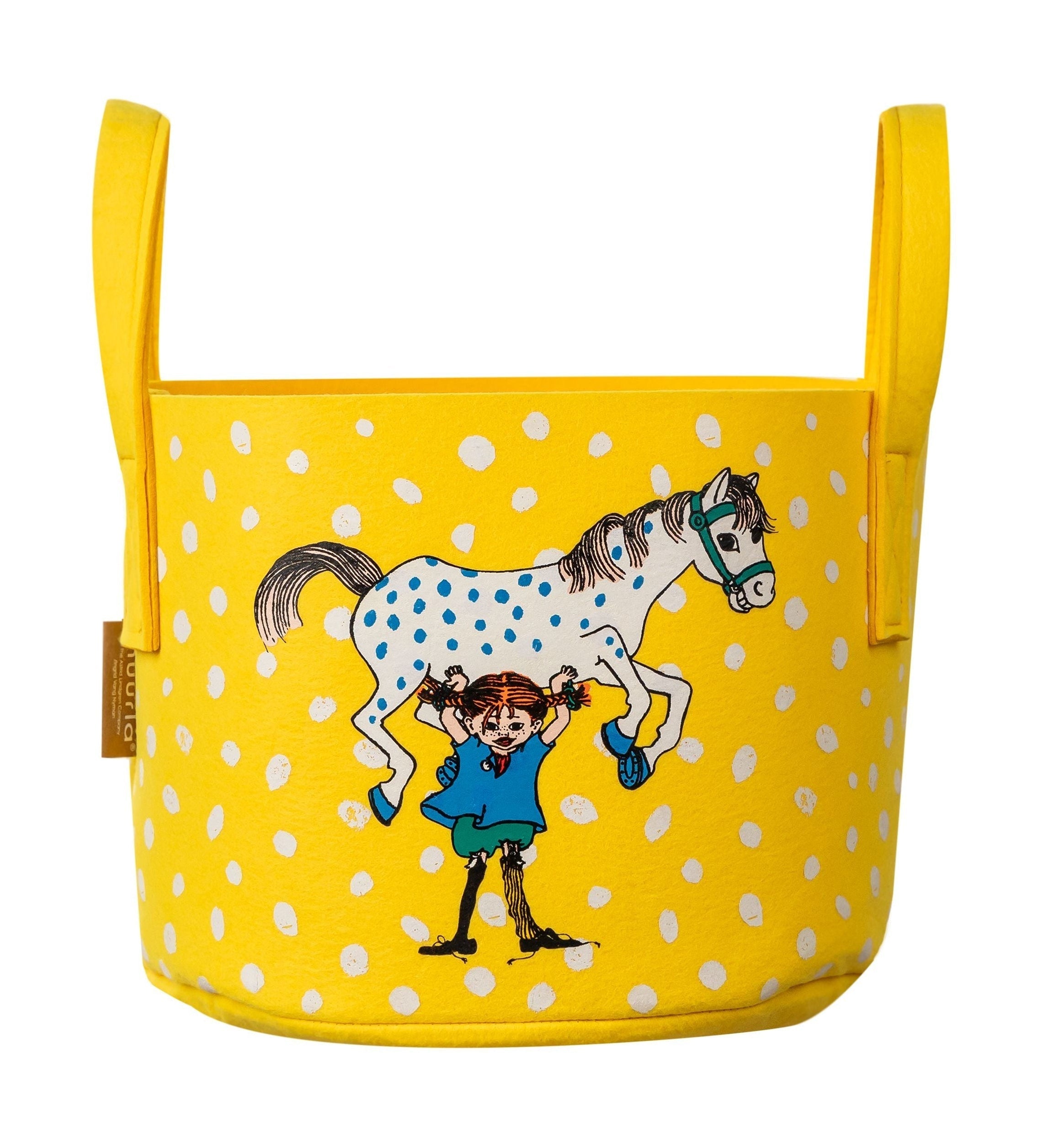 [product_category]-Muurla Pippi Longstocking Storage Basket, Pippi And The Horse, Yellow-Muurla-6416114966707-40-170-01-MUU-1