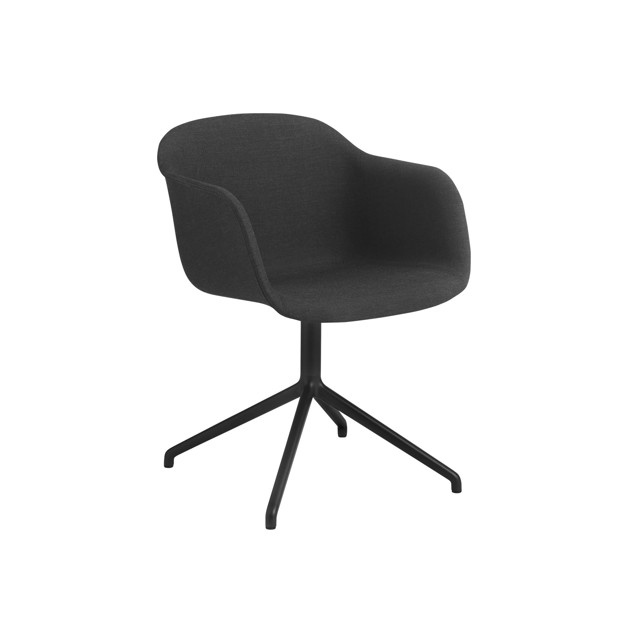 Muuto Fiber lænestol drejelig base, stof sæde, sort