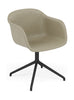 Muuto Fiber lænestols drejelig base, forfinede lædersæde, sten