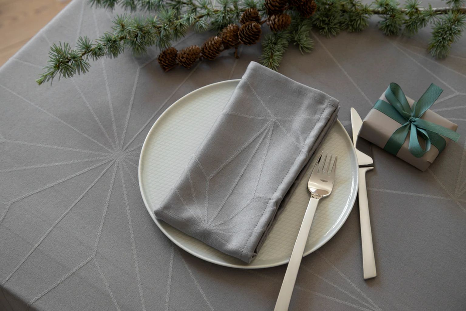 [product_category]-Novoform Design Stars Tablecloth 220 Cm, Winter Grey-Novoform Design-5710435601219-601021-NOV-2