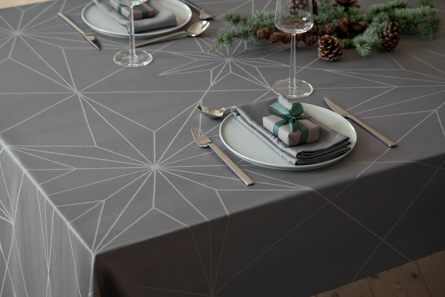 [product_category]-Novoform Design Stars Tablecloth 220 Cm, Winter Grey-Novoform Design-5710435601219-601021-NOV-3
