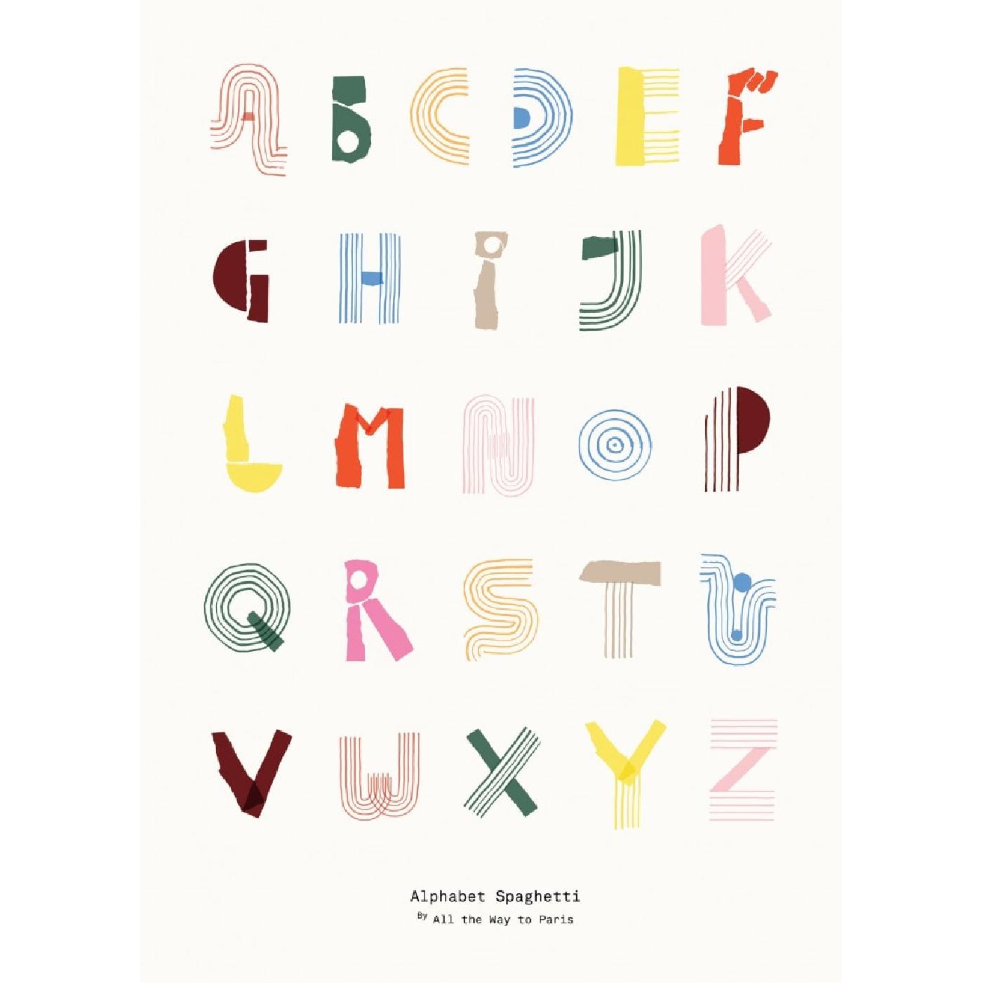 [product_category]-Paper Collective Alphabet Spaghetti Eng Poster 50x70 Cm, Multicolored-Paper Collective-5713450008476-M3173-PAP-1