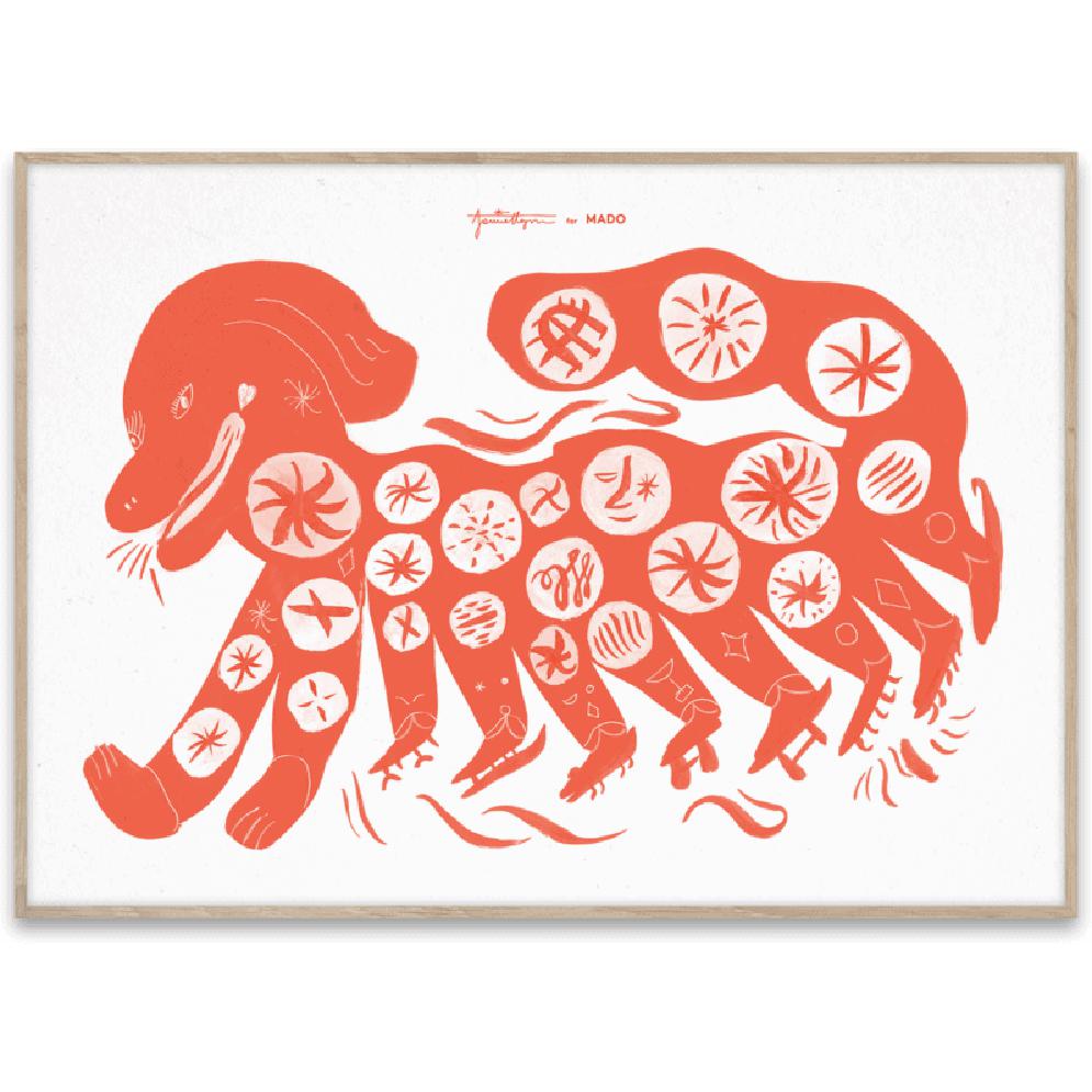 [product_category]-Paper Collective Chinese Dog Poster 50x70 Cm, Red-Paper Collective-5713450012602-M4117-PAP-1
