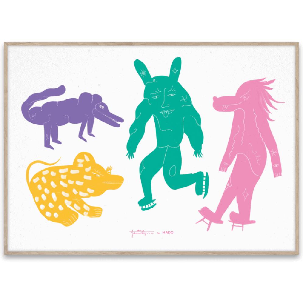 [product_category]-Paper Collective Four Creatures Poster 50x70 Cm, Multicoloured-Paper Collective-5713450012640-M4121-PAP-1