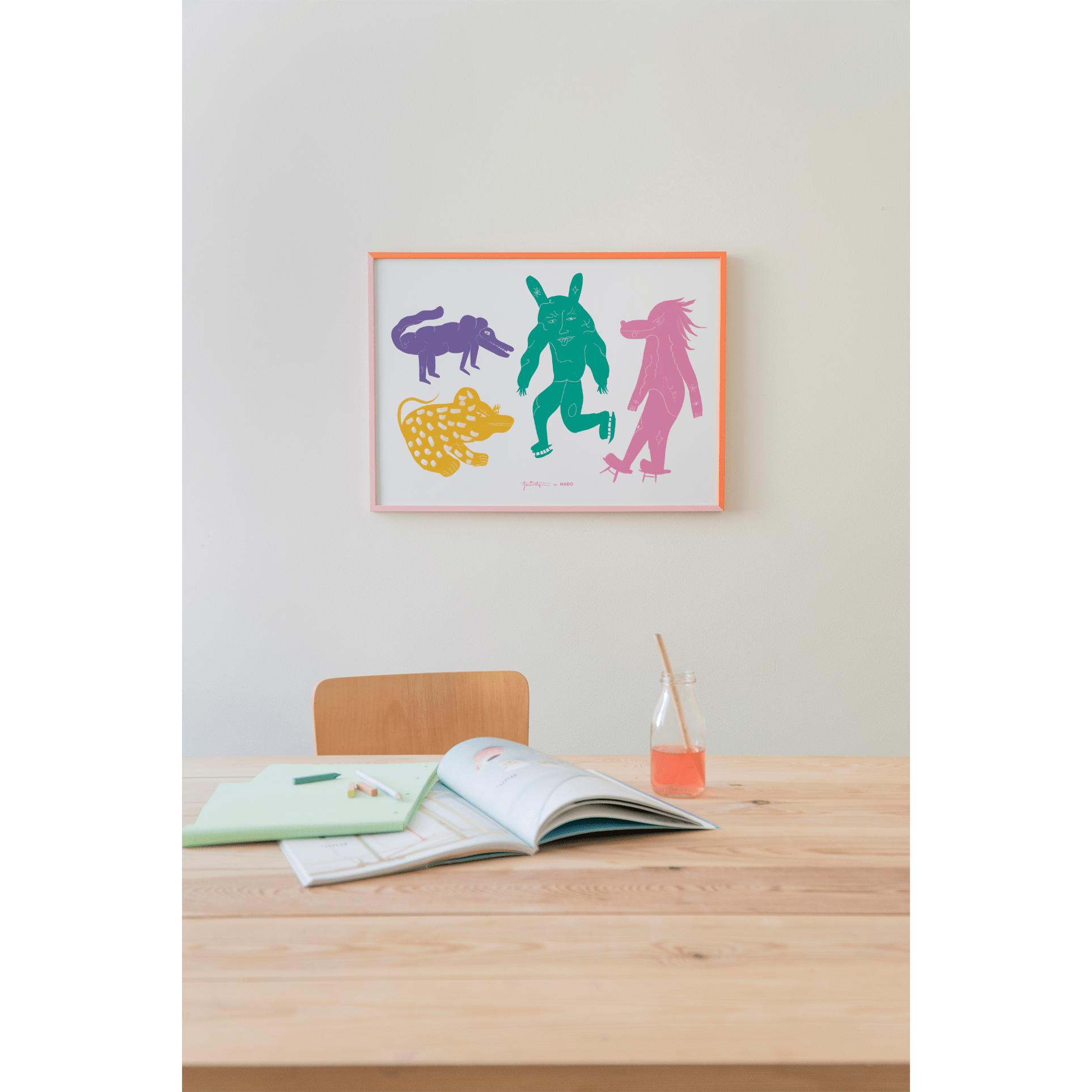 [product_category]-Paper Collective Four Creatures Poster 50x70 Cm, Multicoloured-Paper Collective-5713450012640-M4121-PAP-2