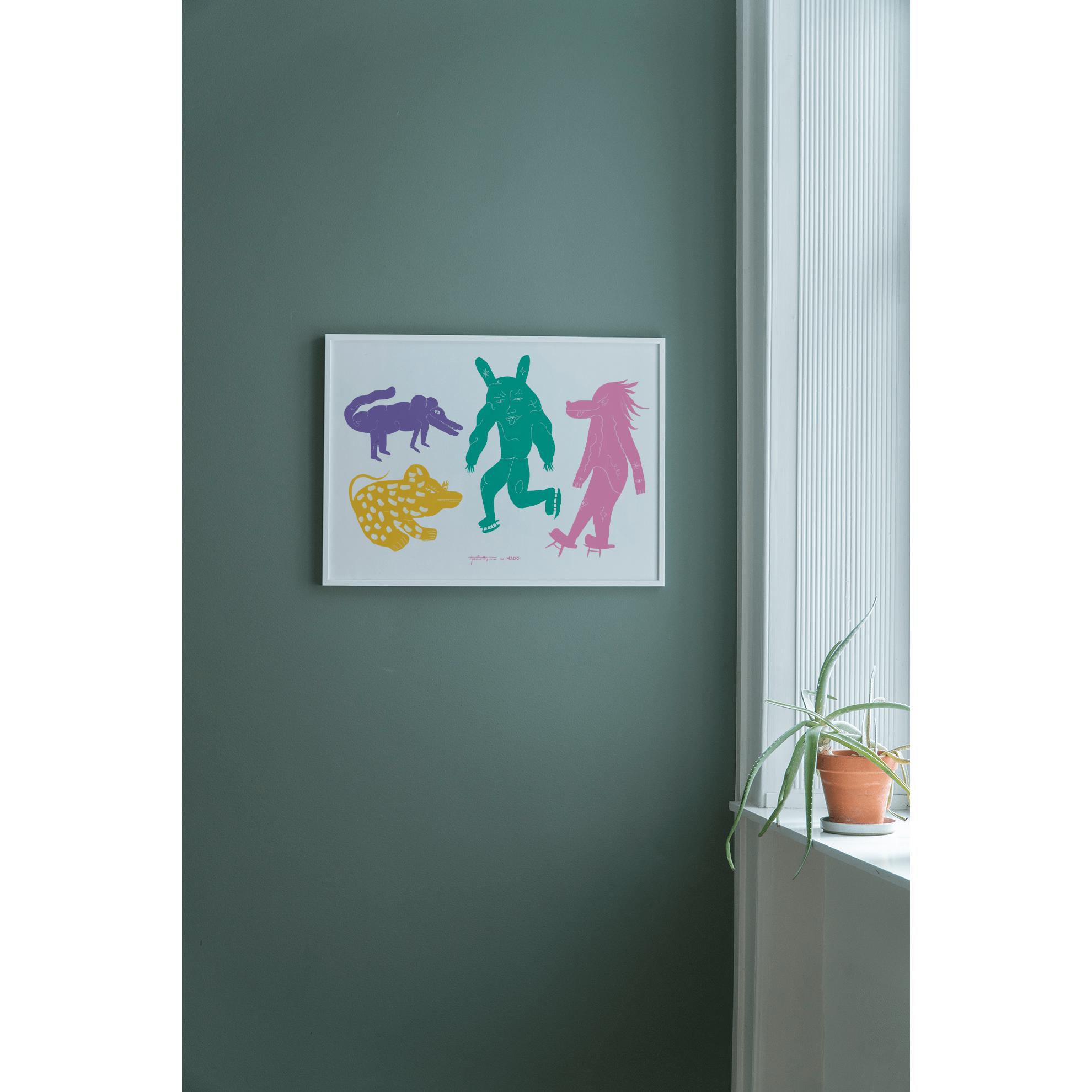 [product_category]-Paper Collective Four Creatures Poster 50x70 Cm, Multicoloured-Paper Collective-5713450012640-M4121-PAP-4