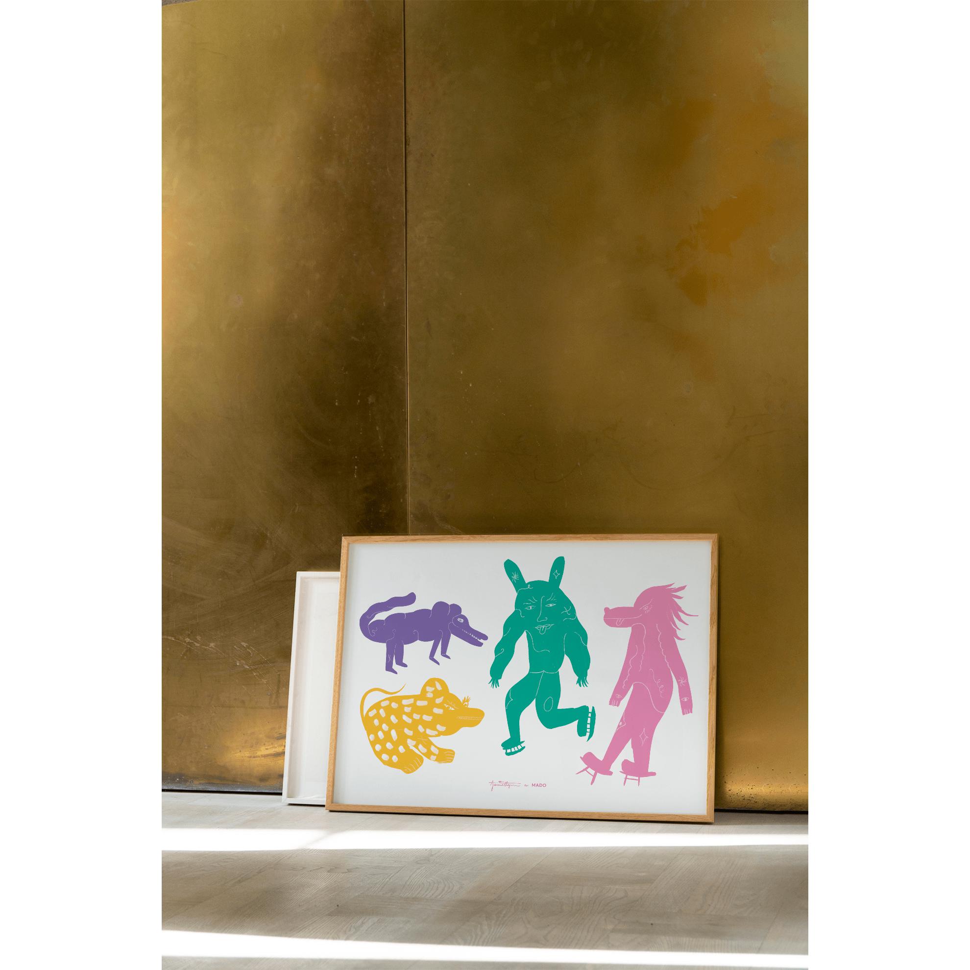 [product_category]-Paper Collective Four Creatures Poster 50x70 Cm, Multicoloured-Paper Collective-5713450012640-M4121-PAP-5